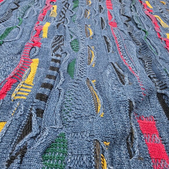 COOGI Blues 3D Cotton Knit Crewneck Sweater Men's XL Vintage Australia 1990s - Picture 3 of 7